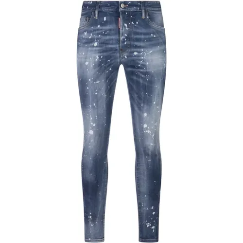 Blaue Skinny Jeans Mittelwaschung , Herren, Größe: L - Dsquared2 - Modalova