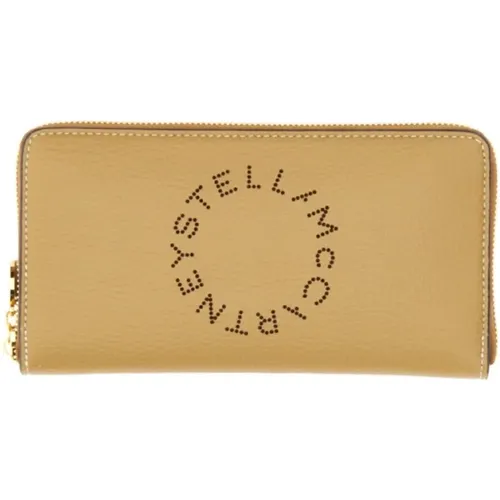 Zip Wallet Embossed Grainy Mat , female, Sizes: ONE SIZE - Stella Mccartney - Modalova