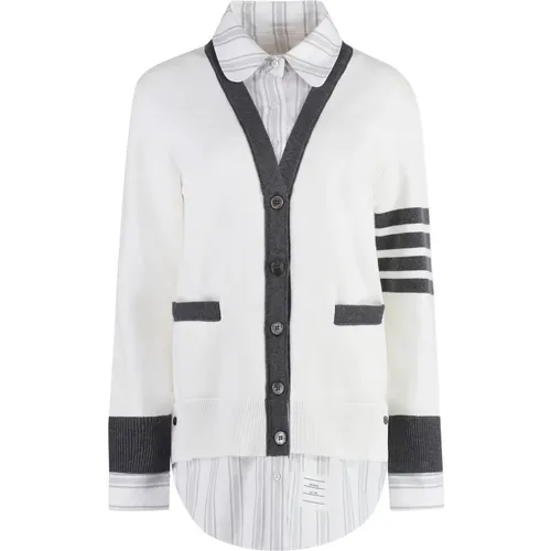 Tricolor Strickjacke für Frauen - Thom Browne - Modalova