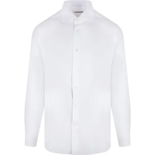 Weiße Baumwoll-Popeline-Hemd , Herren, Größe: XL - Ermenegildo Zegna - Modalova