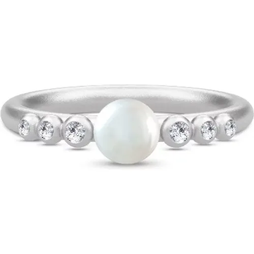 Klassischer Perla Ring mit weißer Perle , Damen, Größe: 52 MM - Julie Sandlau - Modalova