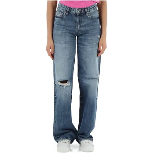 Low Rise Relaxed Denim Jeans , female, Sizes: W30 - Armani Exchange - Modalova