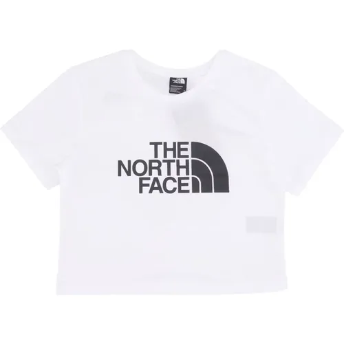 Weiße Cropped Easy Tee Streetwear , Damen, Größe: M - The North Face - Modalova