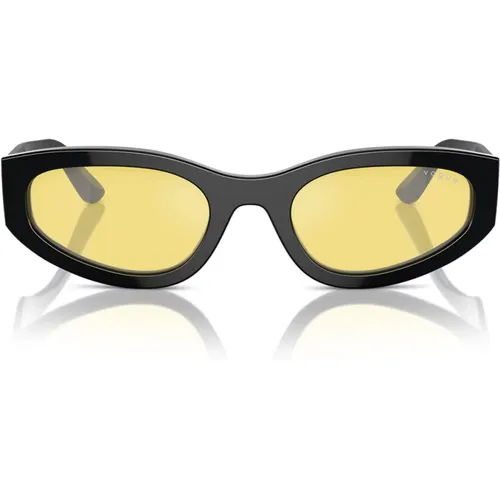 Geometric Irregular Sunglasses with Yellow Lenses , female, Sizes: 54 MM - Vogue - Modalova