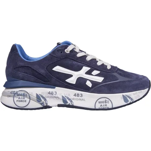 Blaue Sneakers mit Weißem Logo , Herren, Größe: 45 EU - Premiata - Modalova