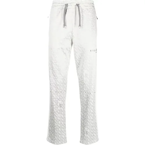 Stylish Snake Print Wide Trousers , male, Sizes: S - John Richmond - Modalova