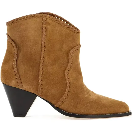 Bestickte Texanische Wildleder-Stiefeletten - Isabel marant - Modalova