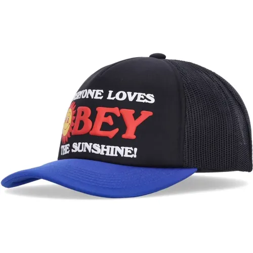 Schwarze Schaumstoff-Trucker-Kappe mit Gebogenem Schirm - Obey - Modalova