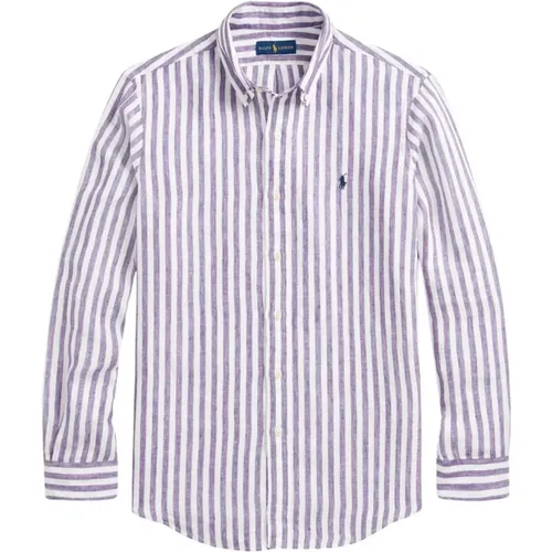 Blue Linen Shirt Men's Casual Style , male, Sizes: XL - Ralph Lauren - Modalova