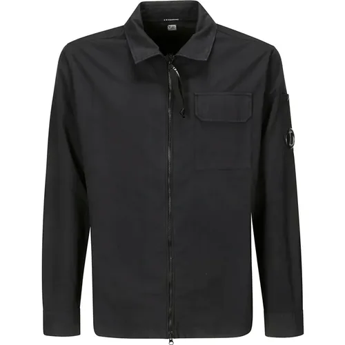 Gabardine Zipped Overshirt Jacke , Herren, Größe: L - C.P. Company - Modalova