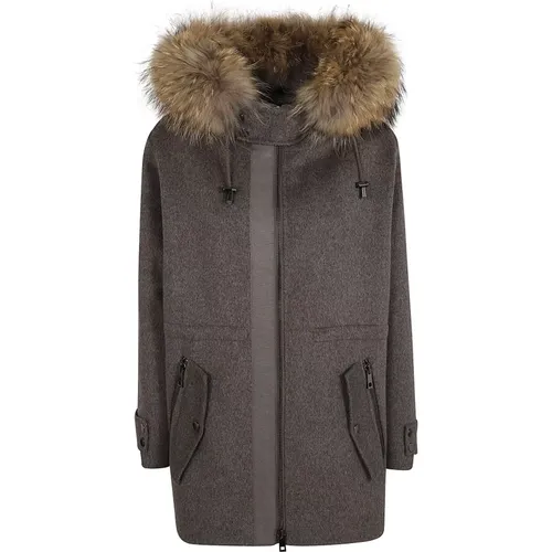 Braune Parka Jacke für Frauen - P.A.R.O.S.H. - Modalova