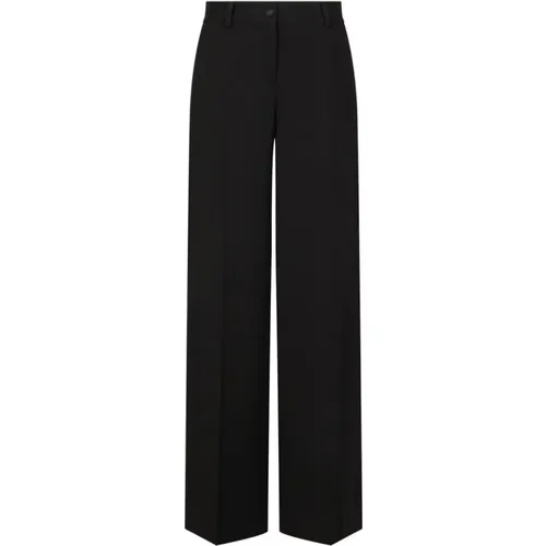 Wool-Silk Blend Trousers , female, Sizes: S, XS - Dolce & Gabbana - Modalova