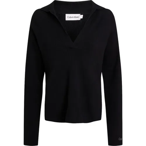 High Neck Sweater , female, Sizes: M - Calvin Klein - Modalova
