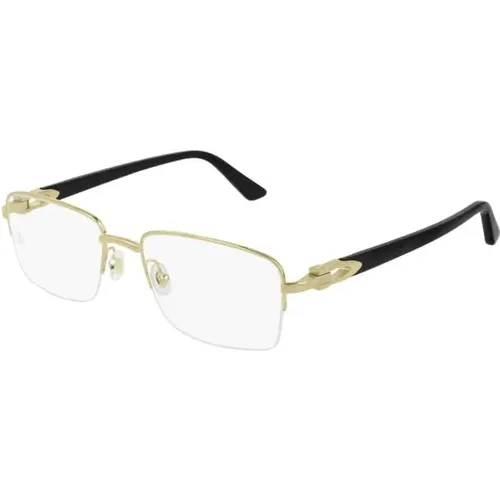 Gold Black Transparent Glasses , unisex, Sizes: 54 MM - Cartier - Modalova