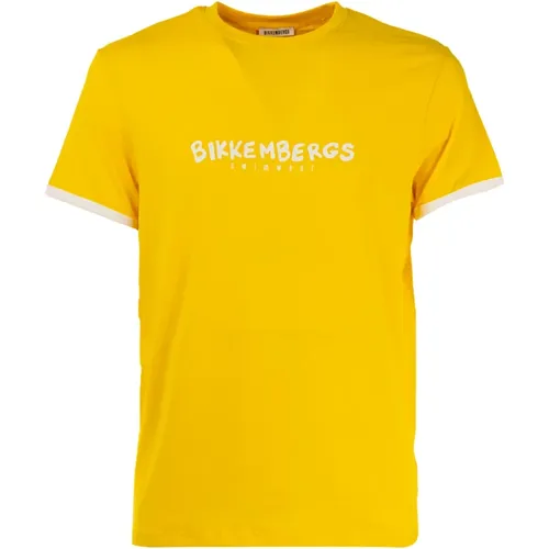 Herren Logo T-Shirt in Unifarbe , Herren, Größe: XL - Bikkembergs - Modalova