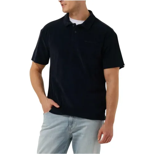 Herren Polo & T-Shirt Frotte Polo Tee , Herren, Größe: L - Anerkjendt - Modalova