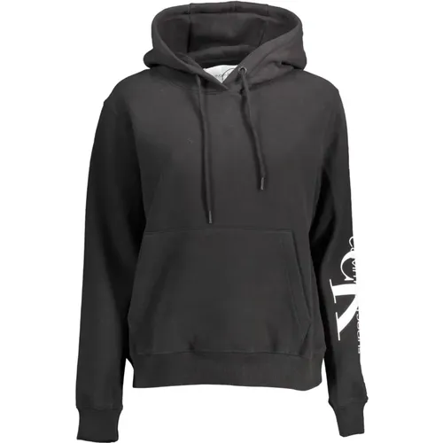 Hoodie Schwarz Langarm Print Logo , Herren, Größe: M - Calvin Klein - Modalova