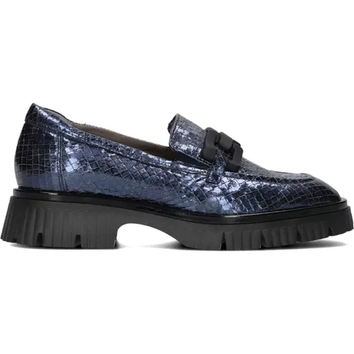 Blaue Leder Loafers für Damen , Damen, Größe: 37 EU - Softwaves - Modalova