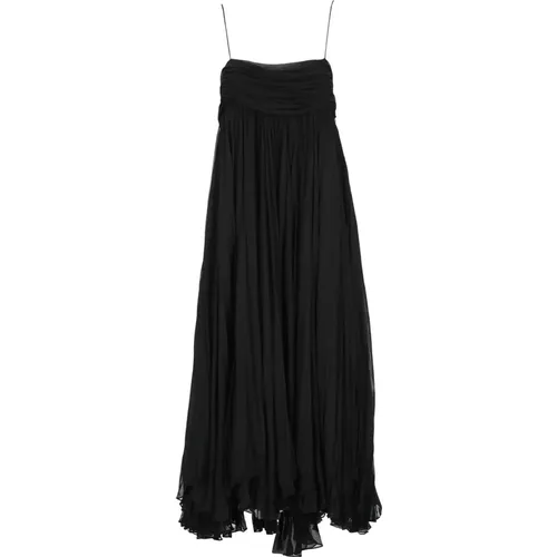 Schwarzes Seidenkleid mit Falten - Khaite - Modalova