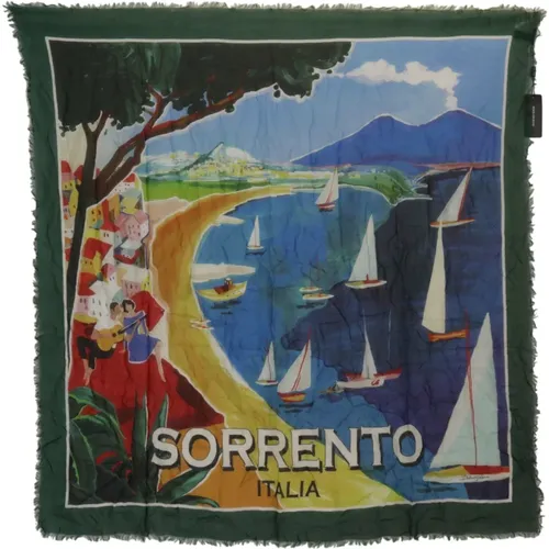 Luxury Sorrento Logo Silk Scarf , female, Sizes: ONE SIZE - Dolce & Gabbana - Modalova