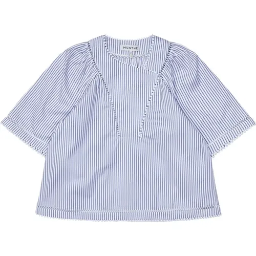 Striped Ruffle Top , female, Sizes: 2XS - Munthe - Modalova