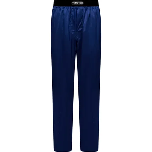 Luxuriöse Blaue Seidenhose , Herren, Größe: L - Tom Ford - Modalova