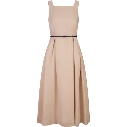 Brown Cipro Midi Sleeveless Linen Dress , female, Sizes: 2XS - Max Mara - Modalova