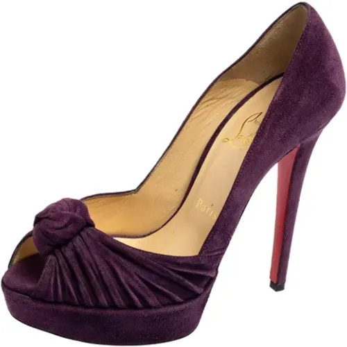 Pre-owned Suede heels , female, Sizes: 4 UK - Christian Louboutin Pre-owned - Modalova