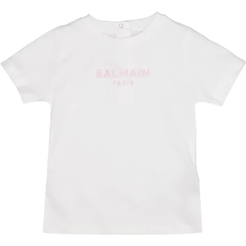 Baumwolle Crew Neck Logo Print T-shirt - Balmain - Modalova