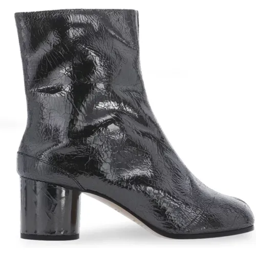 Schwarze Tabi-Zehen-Lederstiefel - Maison Margiela - Modalova