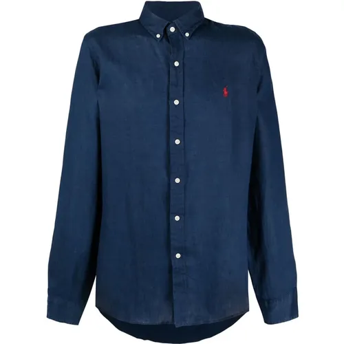 Blaues Leinen-Casual-Shirt - Polo Ralph Lauren - Modalova