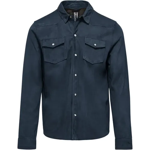 Suede Leather Shirt Jacket , male, Sizes: 2XL, L, XL, S - BomBoogie - Modalova