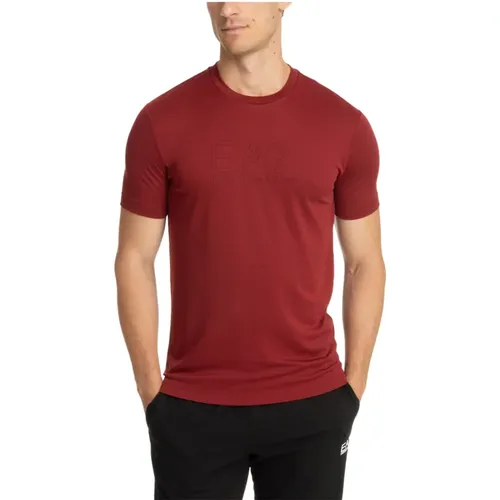 Einfaches Logo Besticktes T-Shirt - Emporio Armani EA7 - Modalova