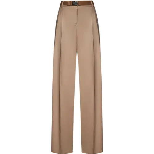 Wool Blend Trousers with Double Pleat , female, Sizes: S - Max Mara - Modalova