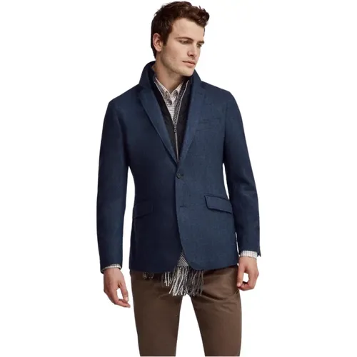 Zipped Moleskin Bib Herringbone Blazer , male, Sizes: XS, S - Hackett - Modalova