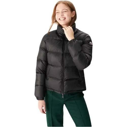 Schwarze Daunenjacke mit hohem Kragen , Damen, Größe: 3XL - JOTT - Modalova