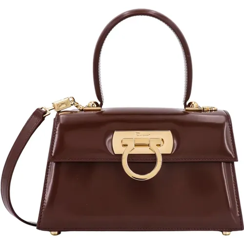 Iconic Gancini Lederhandtasche - Salvatore Ferragamo - Modalova