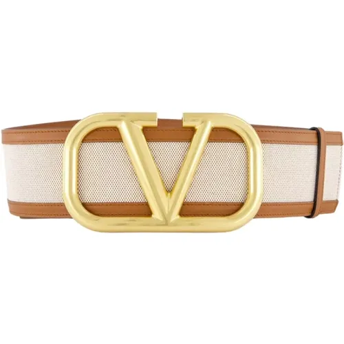 VLogo Signature Canvas Belt , female, Sizes: 75 CM, 85 CM, 70 CM, 90 CM, 80 CM - Valentino Garavani - Modalova