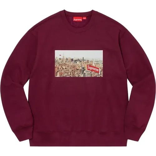 Limitierte Auflage Aerial Crewneck Burgundy , Herren, Größe: L - Supreme - Modalova