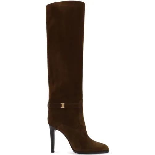 Diane Kniehohe Wildlederstiefel - Saint Laurent - Modalova