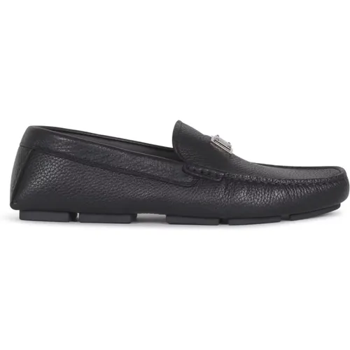 Schwarze flache Schuhe - Driver Cervo Antic , Herren, Größe: 41 EU - Dolce & Gabbana - Modalova