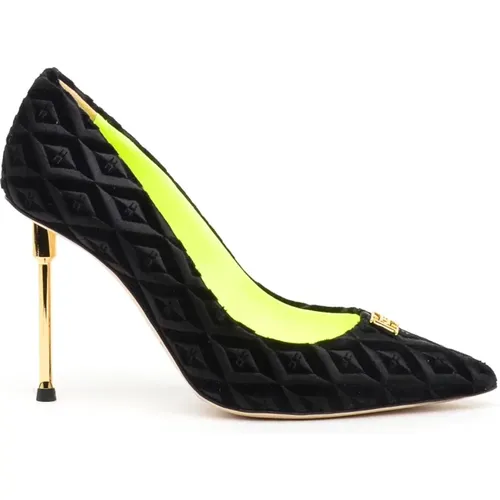 Velvet Decolté with 10 cm Heel , female, Sizes: 7 UK, 2 UK, 4 1/2 UK - Elisabetta Franchi - Modalova