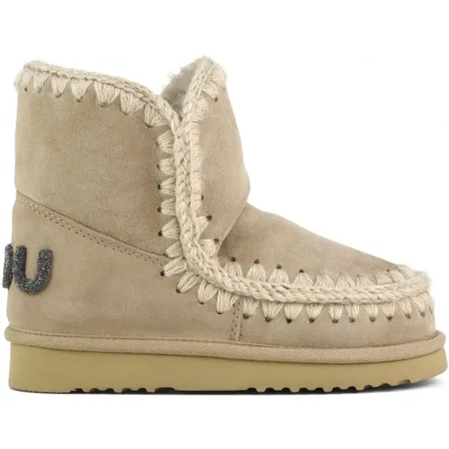 Braune Sheepskin Eskimo Stiefel mit Glitzer , Damen, Größe: 36 EU - Mou - Modalova