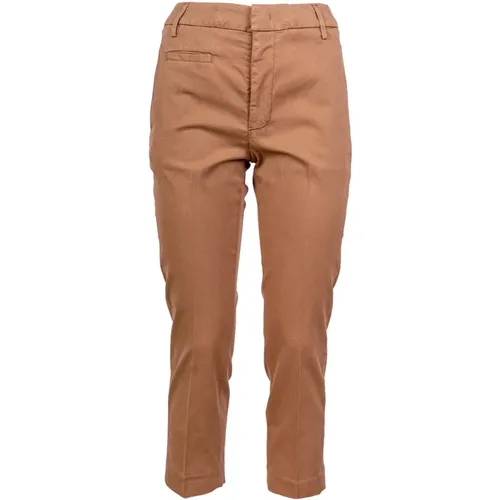 Cotton Ariel Cropped Pants , female, Sizes: 2XS - Dondup - Modalova