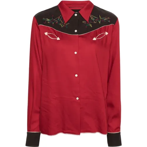 Rotes Westernhemd , Damen, Größe: 3XL - Bode - Modalova