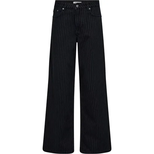 Pinstripe Wide Leg Jeans , female, Sizes: XL, S, M - Co'Couture - Modalova