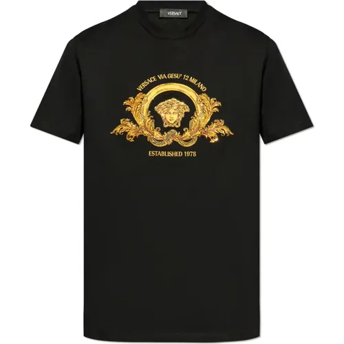 T-shirt with Medusas Head , male, Sizes: XL, L, S, M - Versace - Modalova