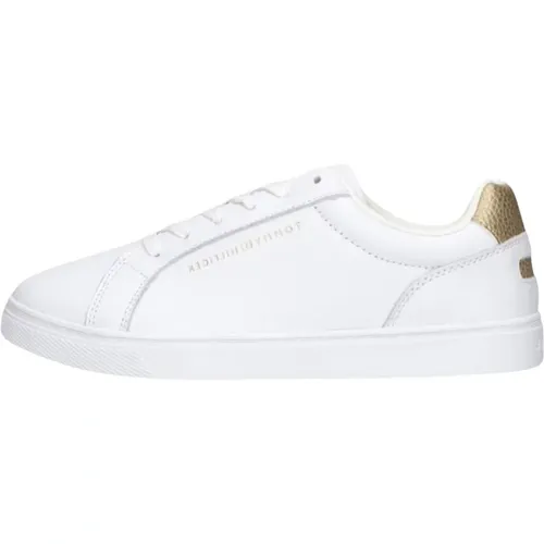 Weiße Leder Essential Cupsole Sneakers , Damen, Größe: 38 EU - Tommy Hilfiger - Modalova