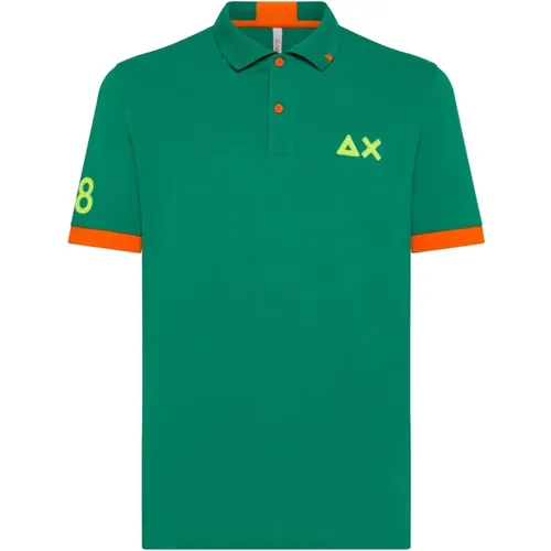 Stilvolles Grünes Polo Shirt , Herren, Größe: L - Sun68 - Modalova