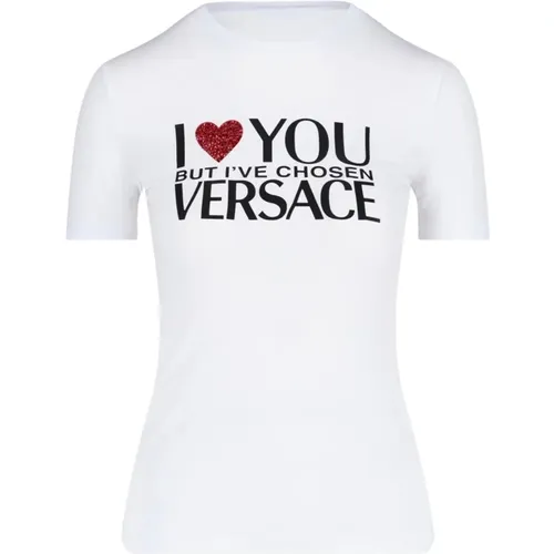 Stilvolles Weißes Logo T-Shirt - Versace - Modalova